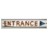 Entrance sign, painted wood