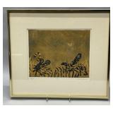 "Tiger" etching by Janet Warner