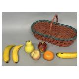 Ceramic fruit in basket