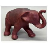 Van Briggle elephant, burgundy