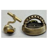 Tie tack & sad iron lapel pin