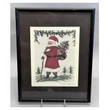 Signed Santa print by E. Adele Schluge