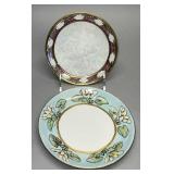 2 Hand-painted china plates