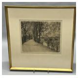 Landscape etching by Harry Lee Gadbury