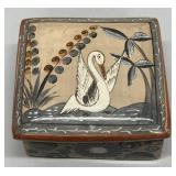 Folk art Tonala lidded box, swan