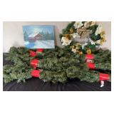Christmas Wreath, Garland and Picture