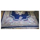 7.5ï¿½x10ï¿½  Wool Floor Chinese Floral Night Blue