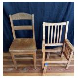 Childï¿½s Wooden Rocker and School Chair