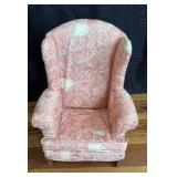 Miniature Doll Wing Back Upholstered Chair