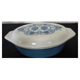 Pyrex Horizon Blue Oval Casserole Dish w/Lid