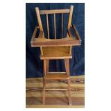 Doll Size Wood High Chair