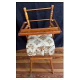 VTG Cass Toys Wooden Upholstered High Chair