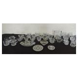 Glassware, Etched Bowls, Relish Tray, Custard Cup