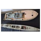 Two Vintage Plastic Toy Battleships