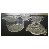 Indiana Glass Bowl & Cream & Sugar, French Star