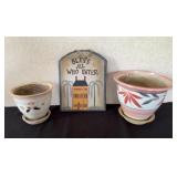 Slate Tile Blessings, Ceramic Planters