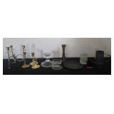 Candle Holders: Brass, Wood, Glass & Metal