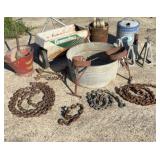 Galvanized Tub, Ash Bucket, Kerosene Can/ More