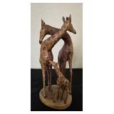Wooden Giraffe Family