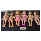 Six Vintage Dolls