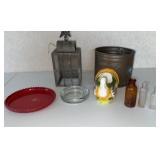 VTG Apothecary Bottles, Brass Light/Planter/ More