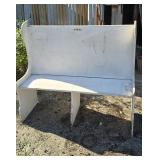 Painted White Church Pew