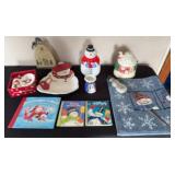 Snowman Christmas Decorations, Rug & Books