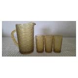 Anchor Hocking Soreno Gold Amber Pitcher