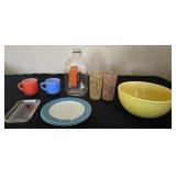 1950s & 60s glassware & Miller Milk Glass Jar