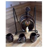 1950ï¿½s Whiskey Decanter with 3 Mugs