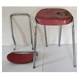 Red Vinyl Stool