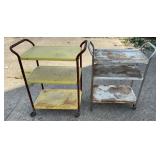 1950ï¿½s 3-Tierd Metal Rolling Carts