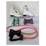 Ice Skates and Excercise Equipment