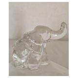 Mosser Clear Glass Trunk Up Elephant