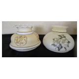 Painted Milk Glass Oil Lamp Shades