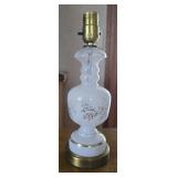 Opaline Milk Glass with Gold Overlay Lamp