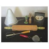 Cone Colander, Flour Shifter, Rolling Pin