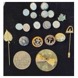 Silver Tone Artistic Shank Buttons set/Bakelite