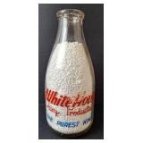 "White House" Dairy Products Glass Milk Bottle