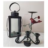 Cardinal Candle Holder, Lantern & Taper Candle
