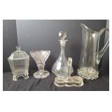 Covered Pickle Jar, Pitcher, Decanter & Other