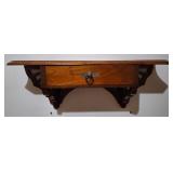 Antique Wall-Mounted Bracket Shelf w/Drawer