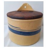 Antique Salt Box w/Wood Lid