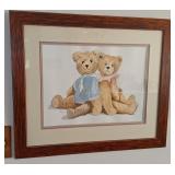"Two Teddies In Love" Watercolor By Barbara Finch