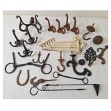Cast Iron Hooks, Horse Bits, Candle Snuffer