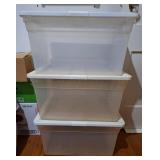 3 Rubbermaid Plastic Storage Totes, 15.5 Gallon