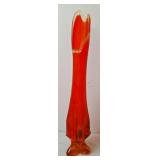 Viking Glass "Epic Drape" Persimmon Swung Vase