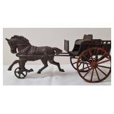 Cast Iron Horse Drawn Toy Buggy/Cart