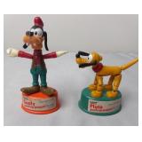Pluto & Goofy Push-Up Puppet Toys, Vintage