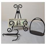 Civil War Era Stirrup, Forged Hook & Small Easel